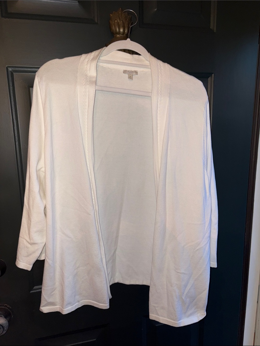 Talbots Open-Front Cardigan in White